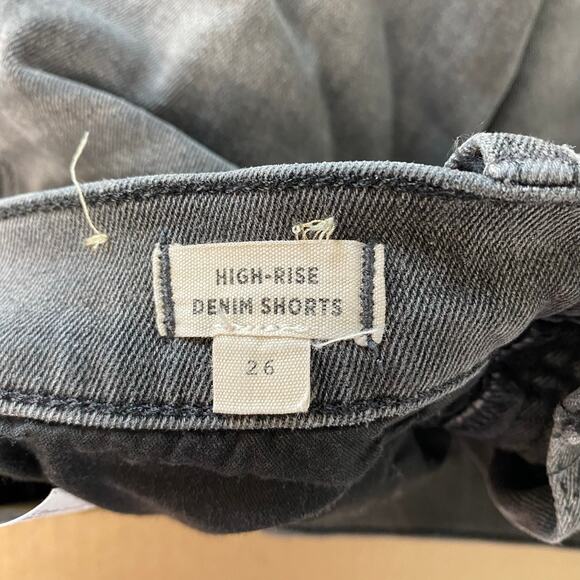 Madewell High Rise Denim Shorts Stretch Fitted Through Hips & Thigh Raw Hem 26 - Picture 8 of 10